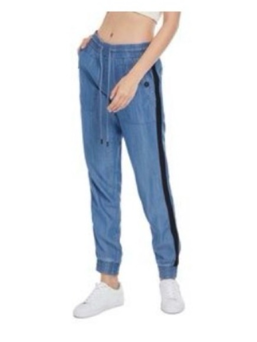 NWOT Karl Lagerfeld Chambray denim joggers sz M